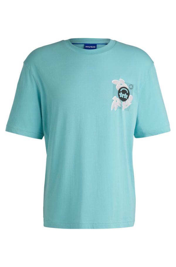 Hugo Boss T-shirt en jersey de coton avec logos imprimés