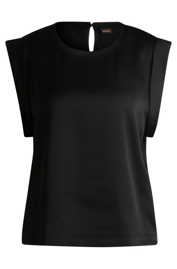 Hugo Boss T-shirt sans manches en satin martelé