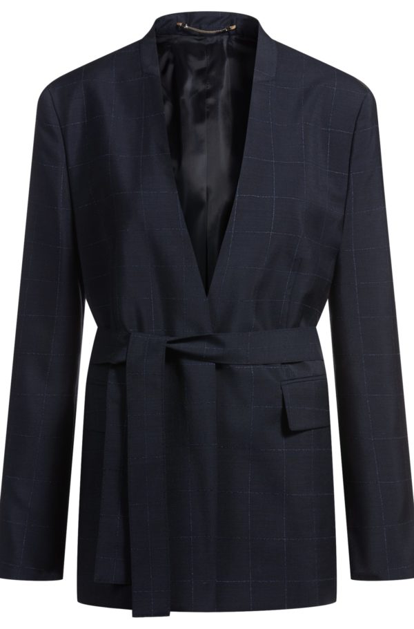 Hugo Boss Veste sans col en laine italienne
