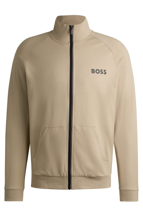 Hugo Boss Veste zippée en molleton de coton avec logo imprimé