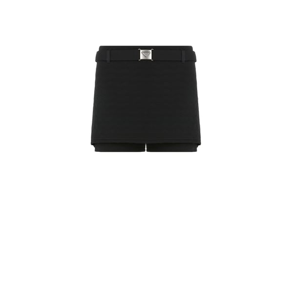 Short ceinturé en jacquard - Prada