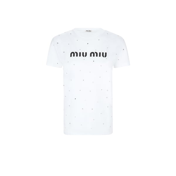 T-shirt Logo en coton – Miu Miu