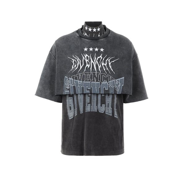 T-shirt à effet superposé en coton - Givenchy