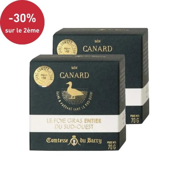 Lot de 2 Foies gras de canard entier du Sud-Ouest 70g-Comtesse du Barry