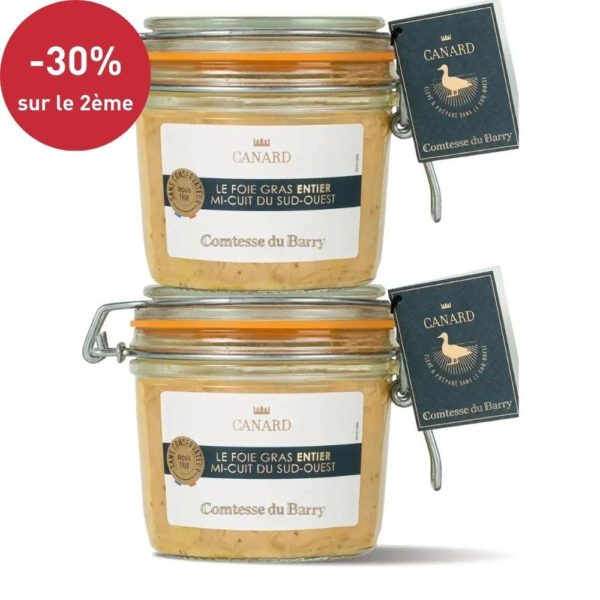 Lot de 2 Foie gras de canard entier mi-cuit du Sud-Ouest 300g-Comtesse du Barry