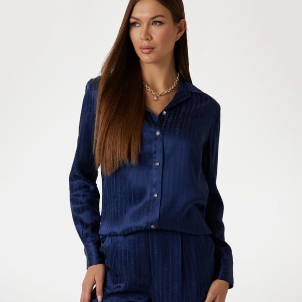 Chemisier Coupe Slim Logo Chaîne Marciano - Guess