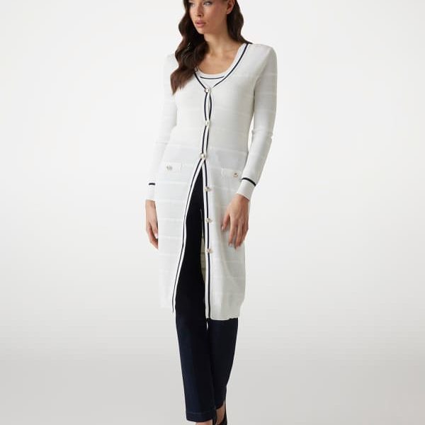 Cardigan Long En Maille Marciano - Guess