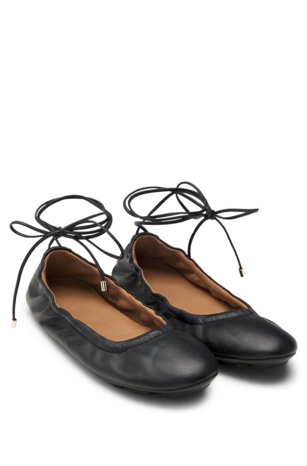 Hugo Boss Ballerines en cuir nappa avec double B