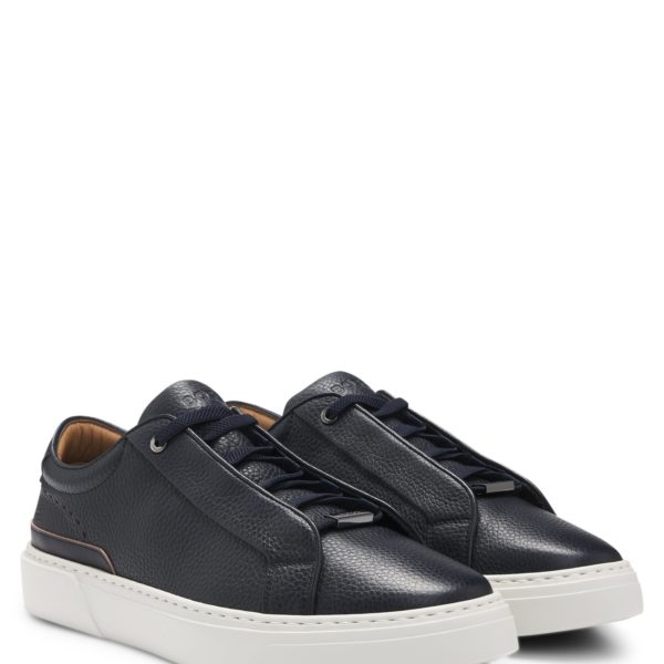 Baskets Gary en cuir grainé à lacets masqués – Hugo Boss