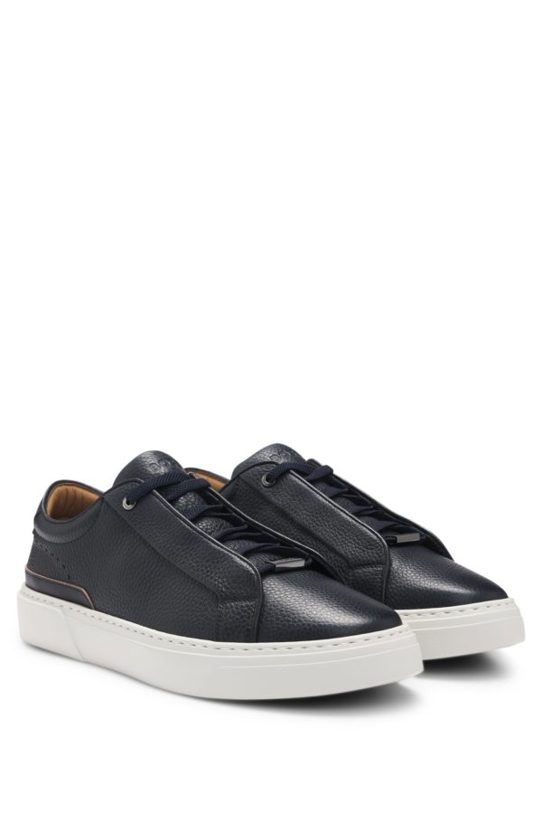 Hugo Boss Baskets Gary en cuir grainé à lacets masqués