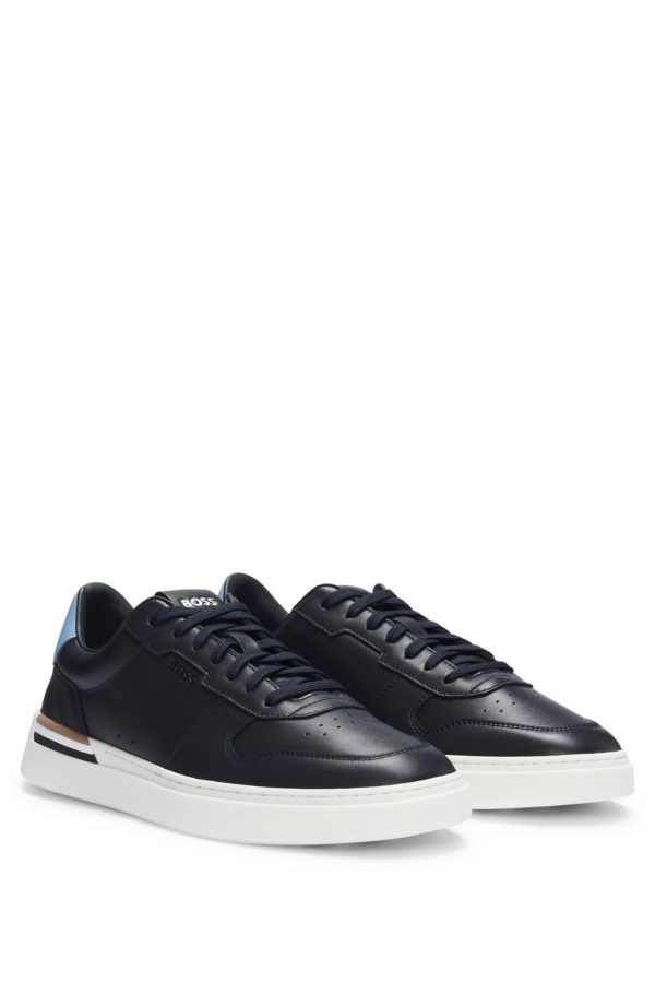 Hugo Boss Baskets en cuir à rayures emblématiques