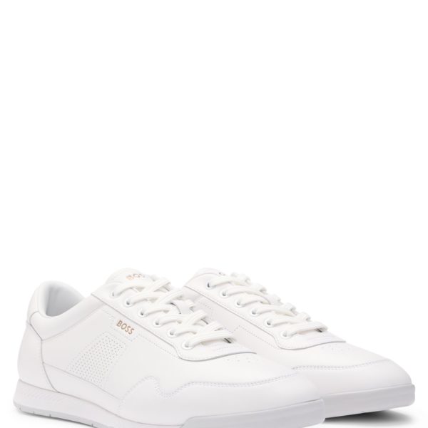 Hugo Boss Baskets en cuir nappa à détails perforés