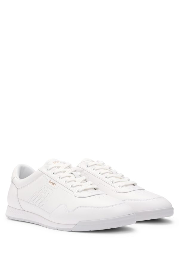 Hugo Boss Baskets en cuir nappa à détails perforés