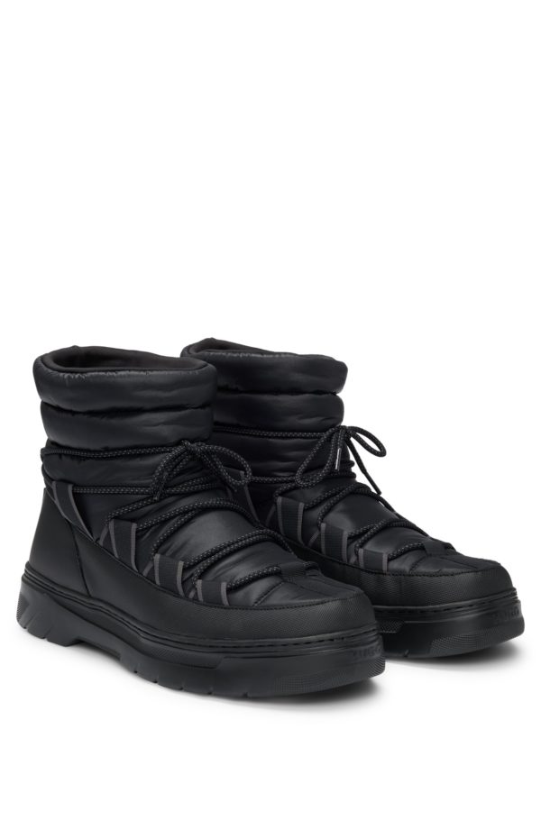 Hugo Boss Bottines à lacets en mélange de matières avec semelle extérieure emblématique