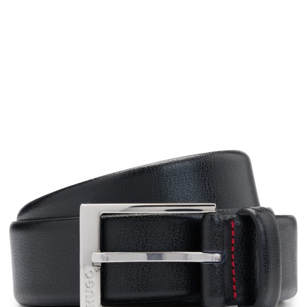 Hugo Boss Ceinture en cuir grainé avec logo en métal argenté