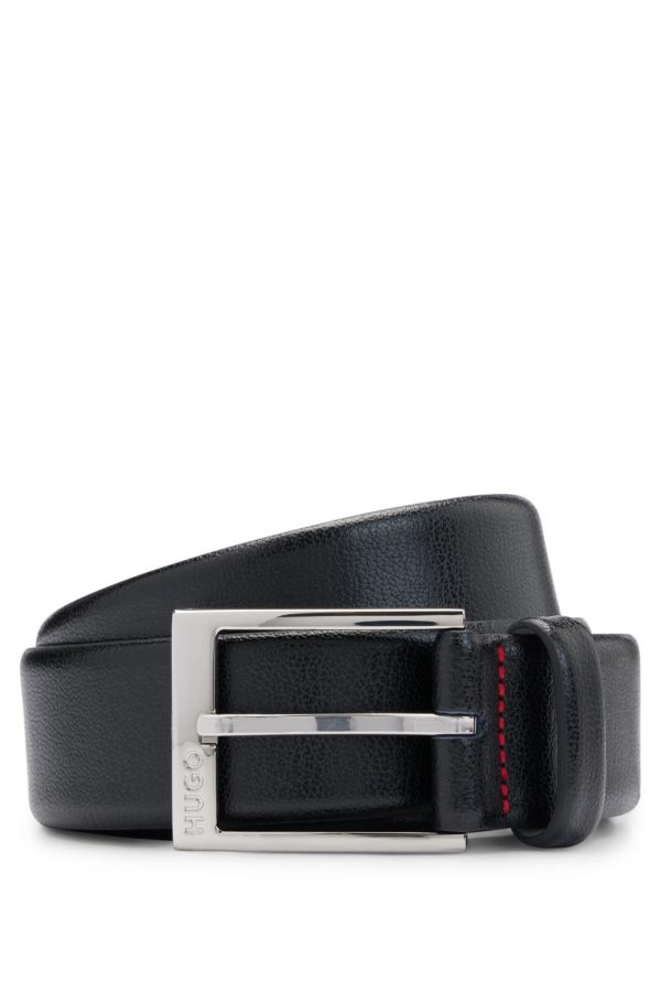 Hugo Boss Ceinture en cuir grainé avec logo en métal argenté