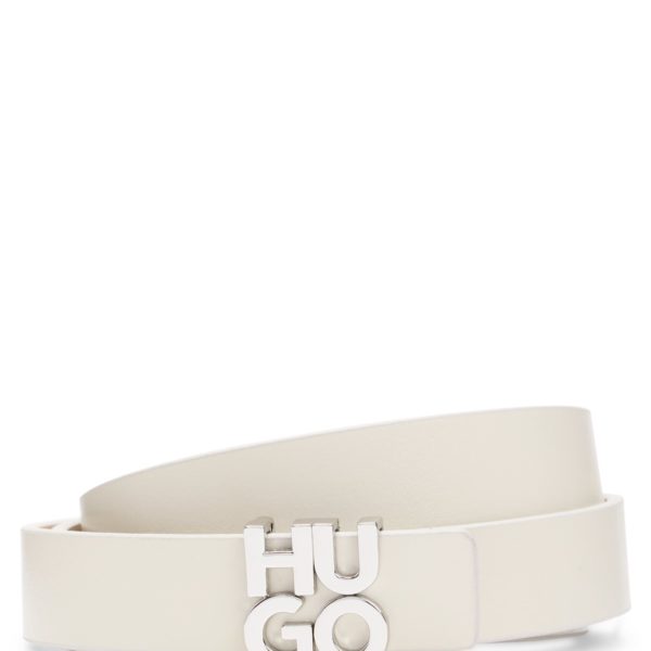 Ceinture en cuir italien avec boucle à logo revisité – Hugo Boss