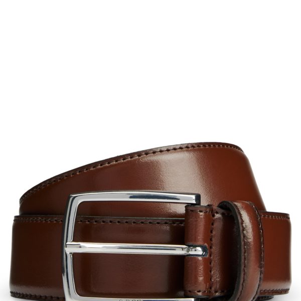 Hugo Boss Ceinture en cuir poli ornée de surpiqûres