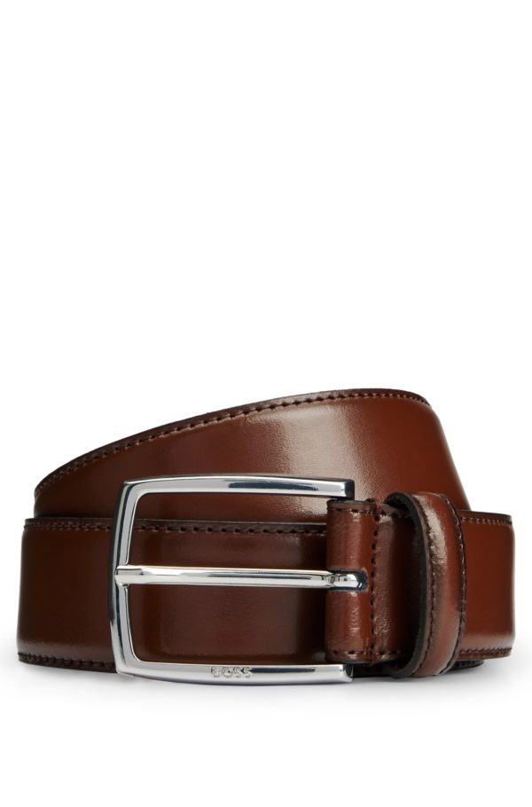 Hugo Boss Ceinture en cuir poli ornée de surpiqûres