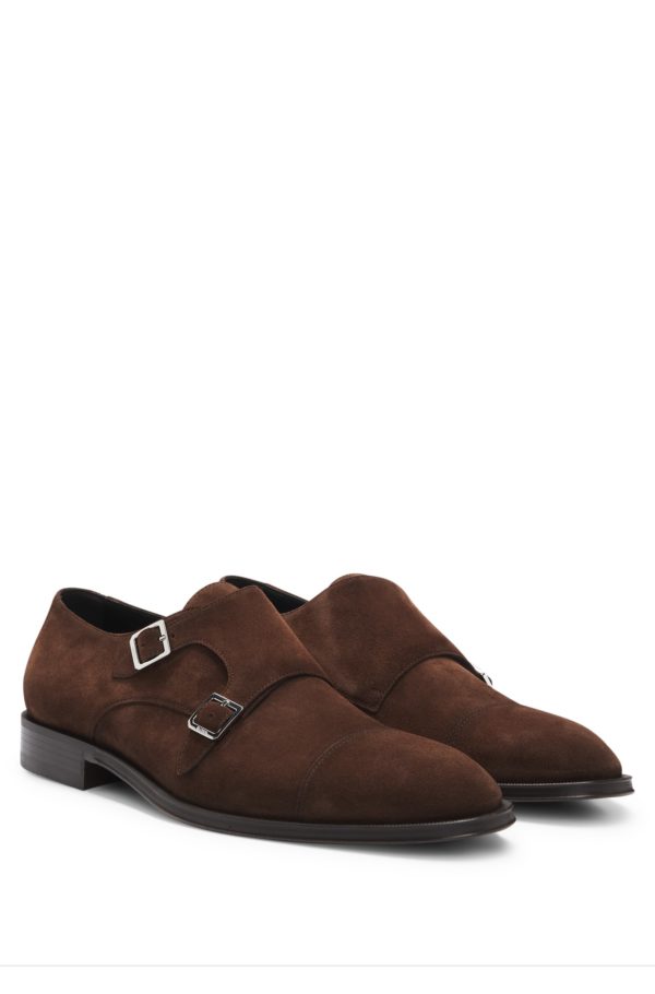 Hugo Boss Chaussures à double brides en cuir suédé