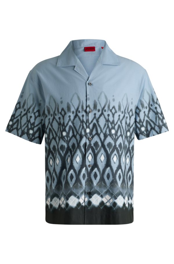 Hugo Boss Chemise Oversize en coton à imprimé peint à la main