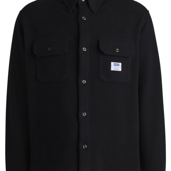Hugo Boss Chemise Oversize en coton mélangé structuré