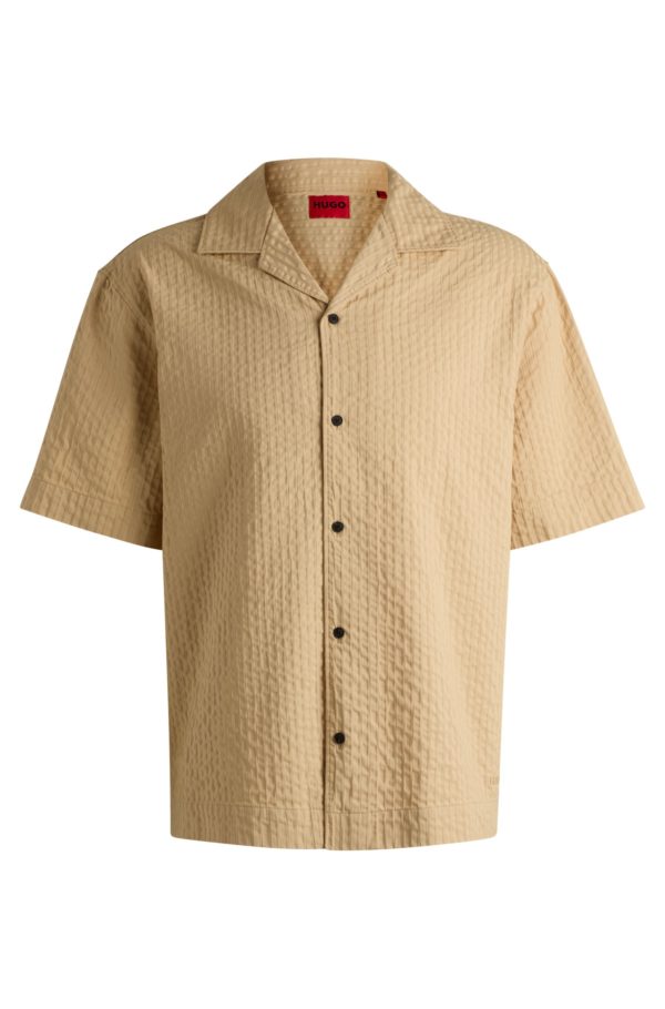 Hugo Boss Chemise Oversize en seersucker de coton