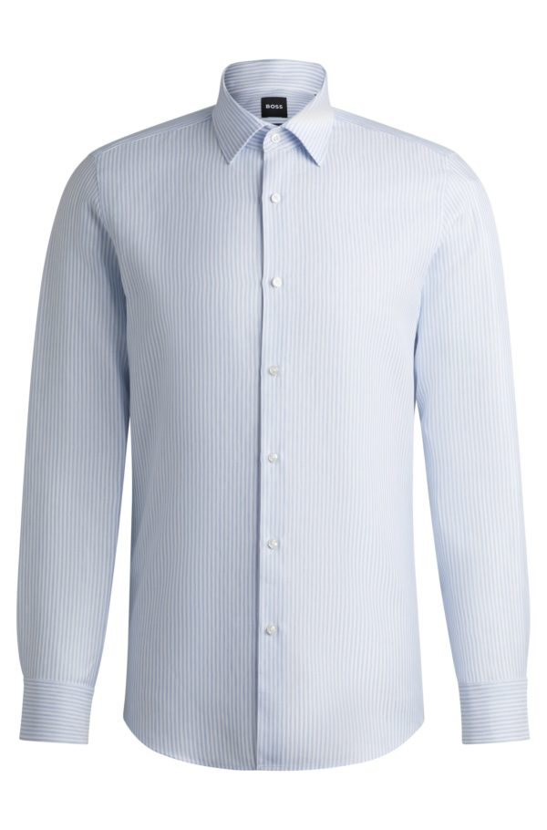 Hugo Boss Chemise Slim en lin mélangé à rayures