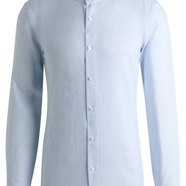 Hugo Boss Chemise Slim en twill de lin mélangé à rayures