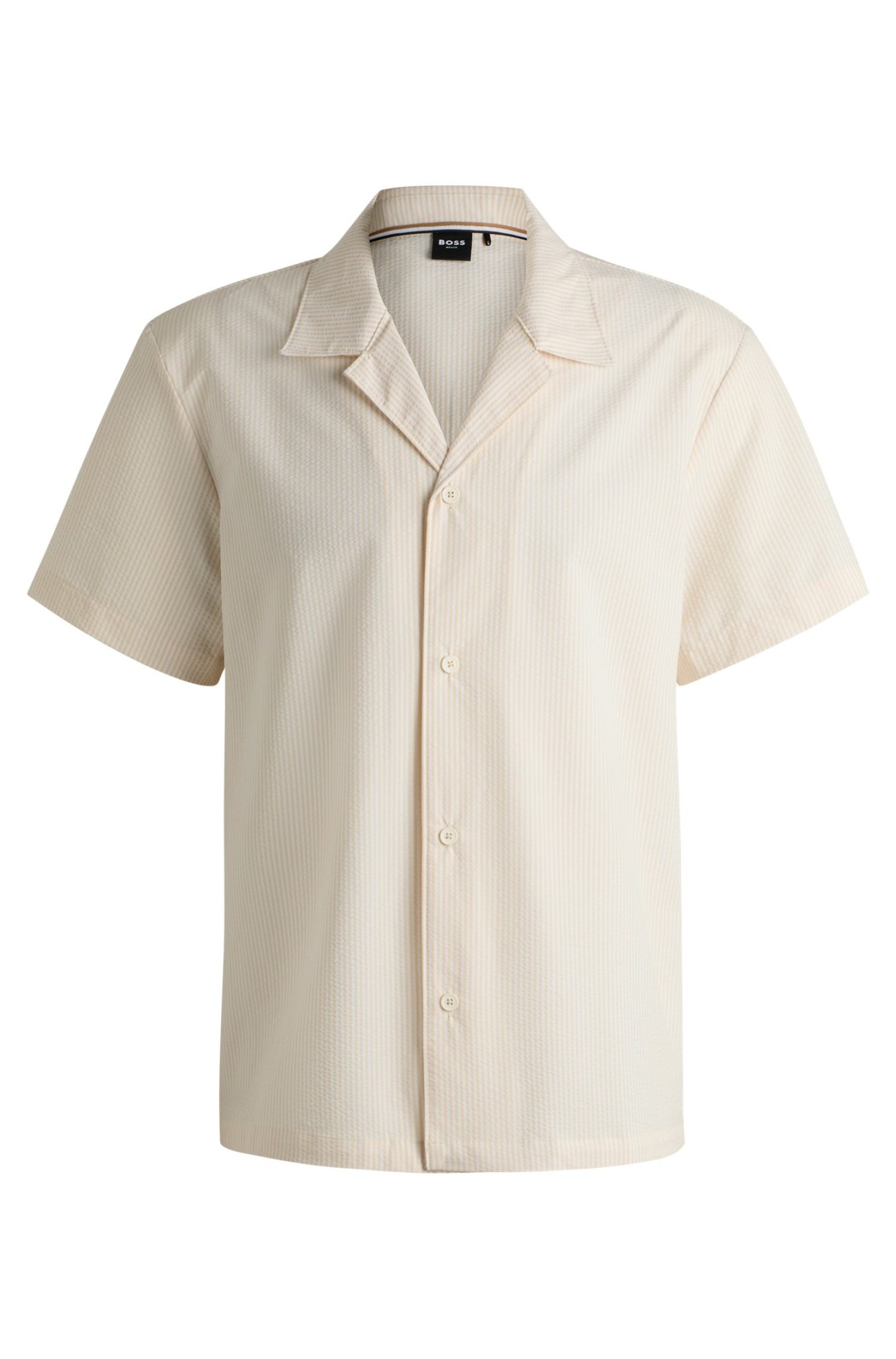 Hugo Boss Chemise de plage Regular en tissu seersucker