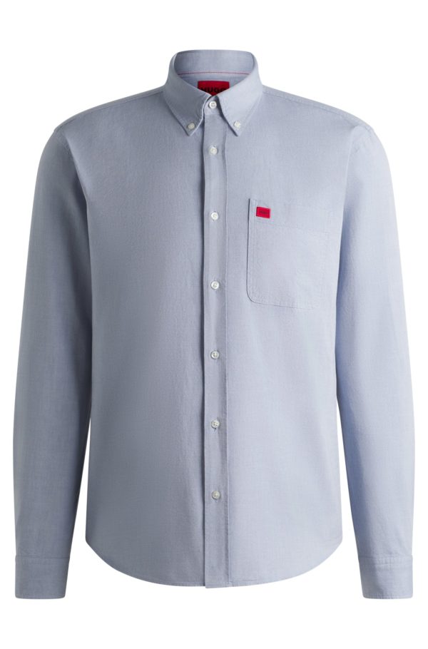 Hugo Boss Chemise Slim boutonnée en coton Oxford lavé