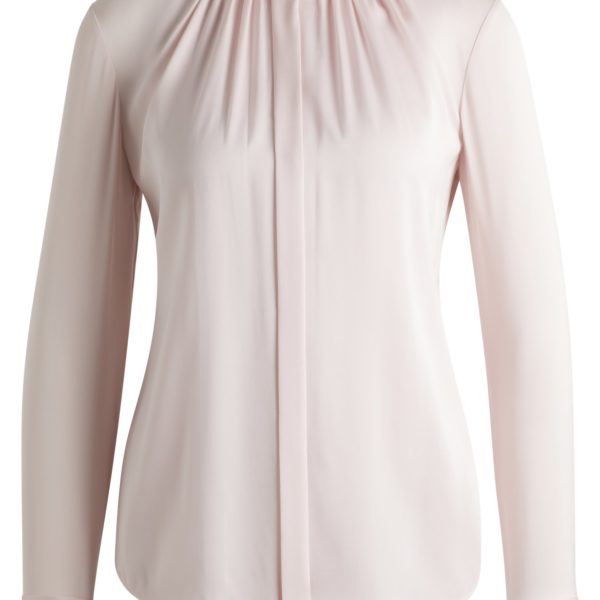 Chemisier Regular sans col en soie stretch – Hugo Boss