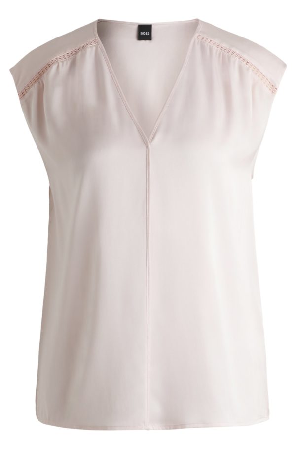 Hugo Boss Chemisier sans manches en satin de soie stretch