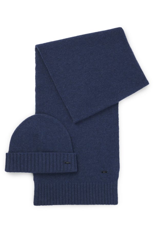 Hugo Boss Coffret cadeau bonnet et écharpe en laine mélangée