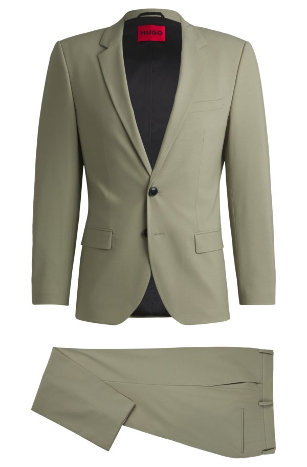 Hugo Boss Costume Slim en laine mélangée stretch performante