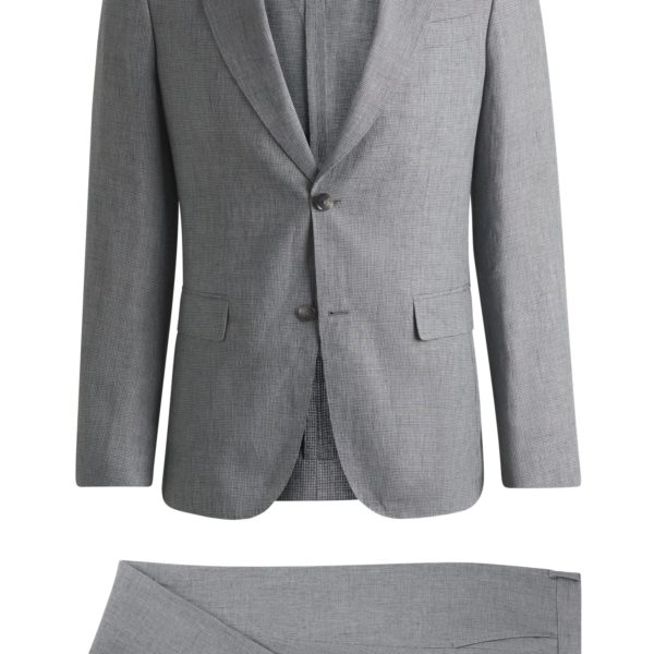 Hugo Boss Costume en lin mélangé à micro motif