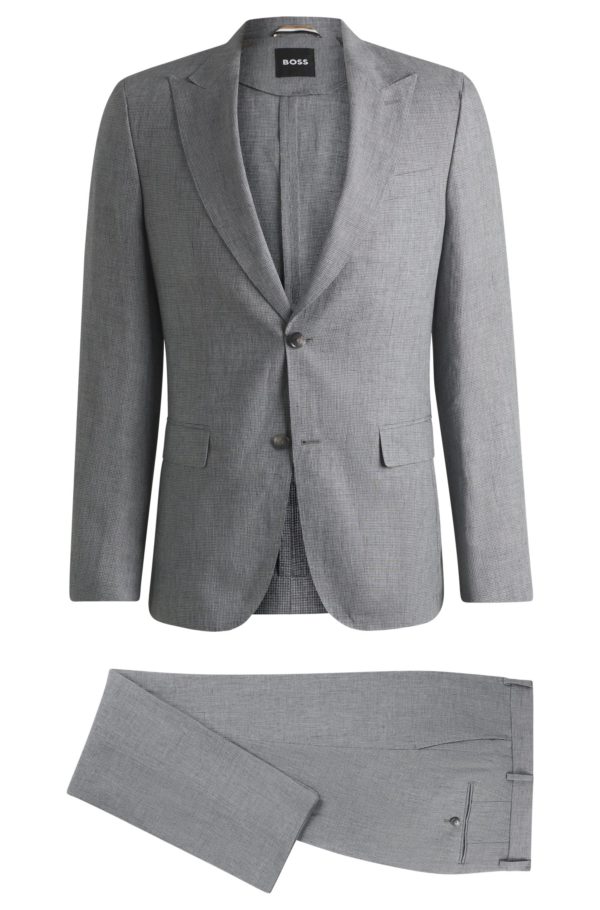 Hugo Boss Costume en lin mélangé à micro motif