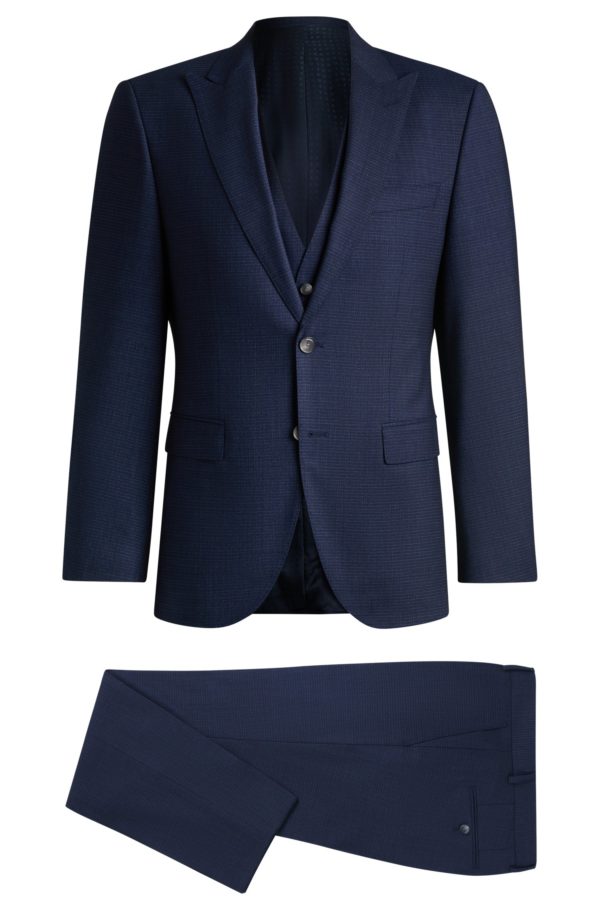 Hugo Boss Costume Regular trois pièces en laine stretch