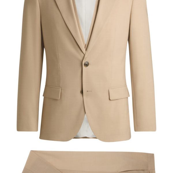 Costume Slim trois pièces en tissu stretch effet mohair – Hugo Boss