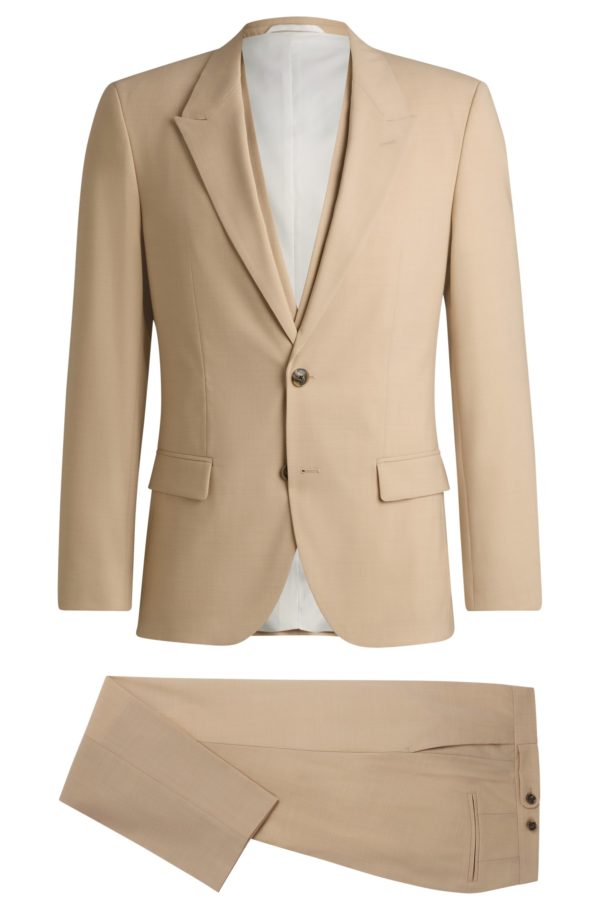 Hugo Boss Costume Slim trois pièces en tissu stretch effet mohair