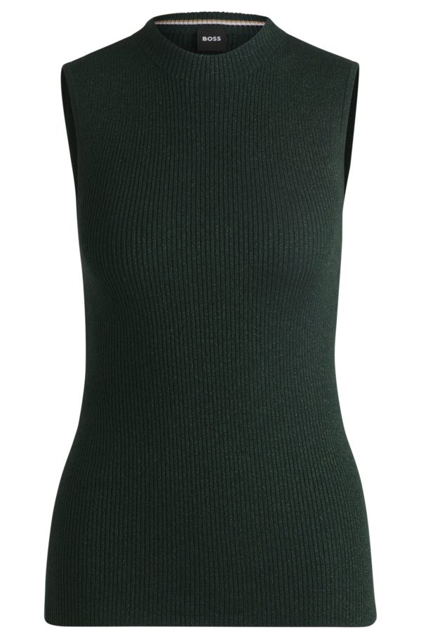 Hugo Boss Haut côtelé sans manches à effet brillant