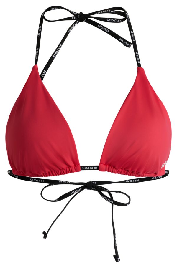 Hugo Boss Haut de bikini triangle avec bretelles logotées contrastantes