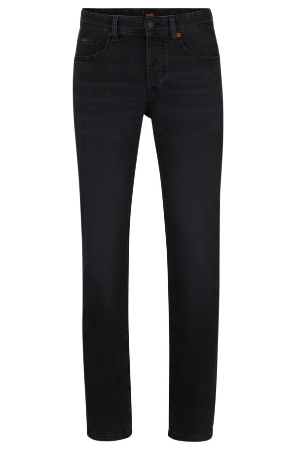 Hugo Boss Jean Tapered en denim très stretch noir délavé