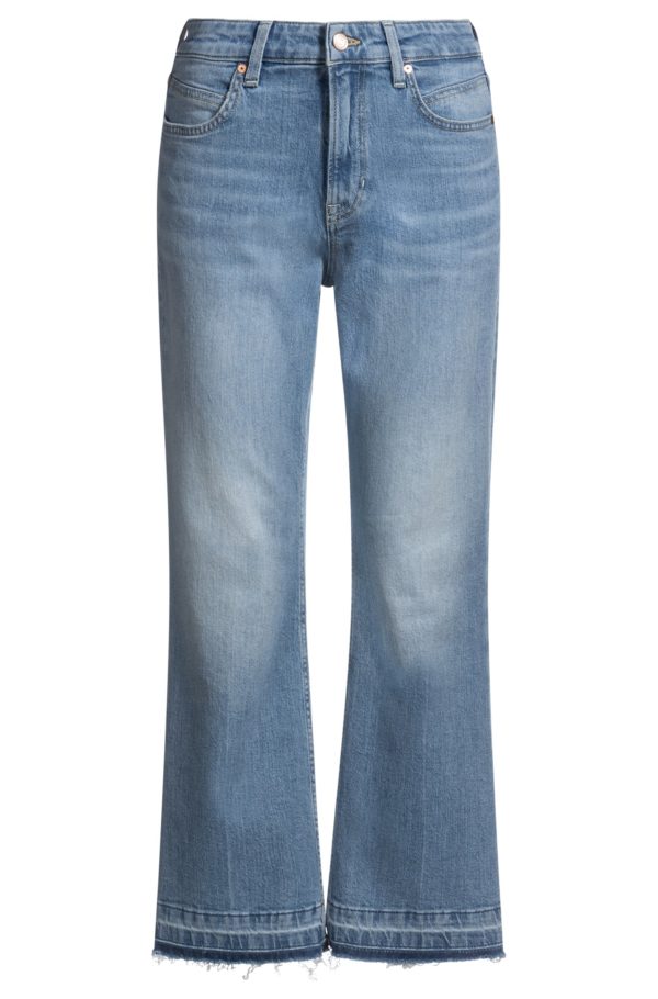 Hugo Boss Jean court évasé en denim stretch bleu