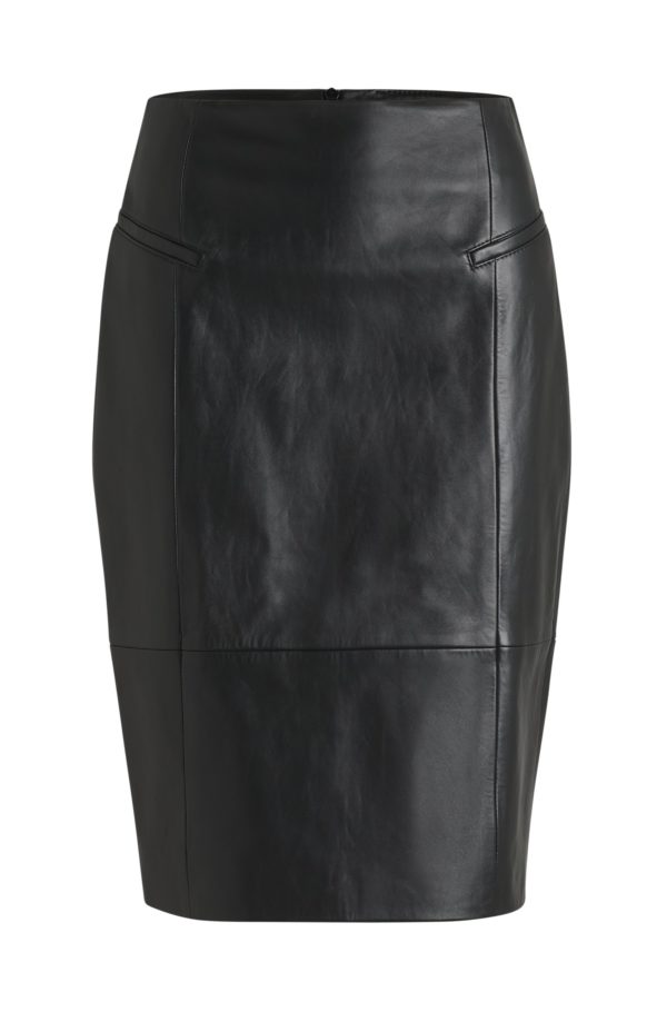 Hugo Boss Jupe crayon en cuir brillant