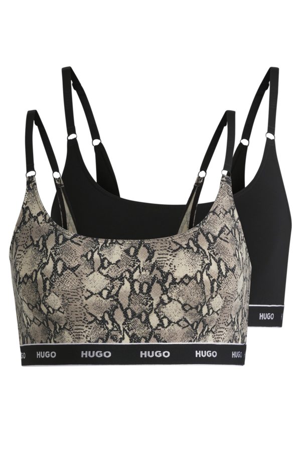 Hugo Boss Lot de deux brassières en coton stretch avec sous-bande logotée