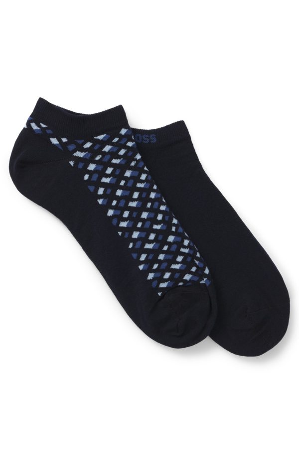 Hugo Boss Lot de deux paires de chaussettes basses en coton mélangé