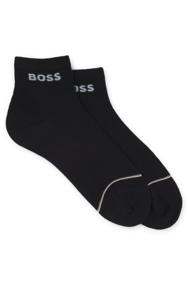 Hugo Boss Lot de deux paires de chaussettes basses en coton mélangé à logos