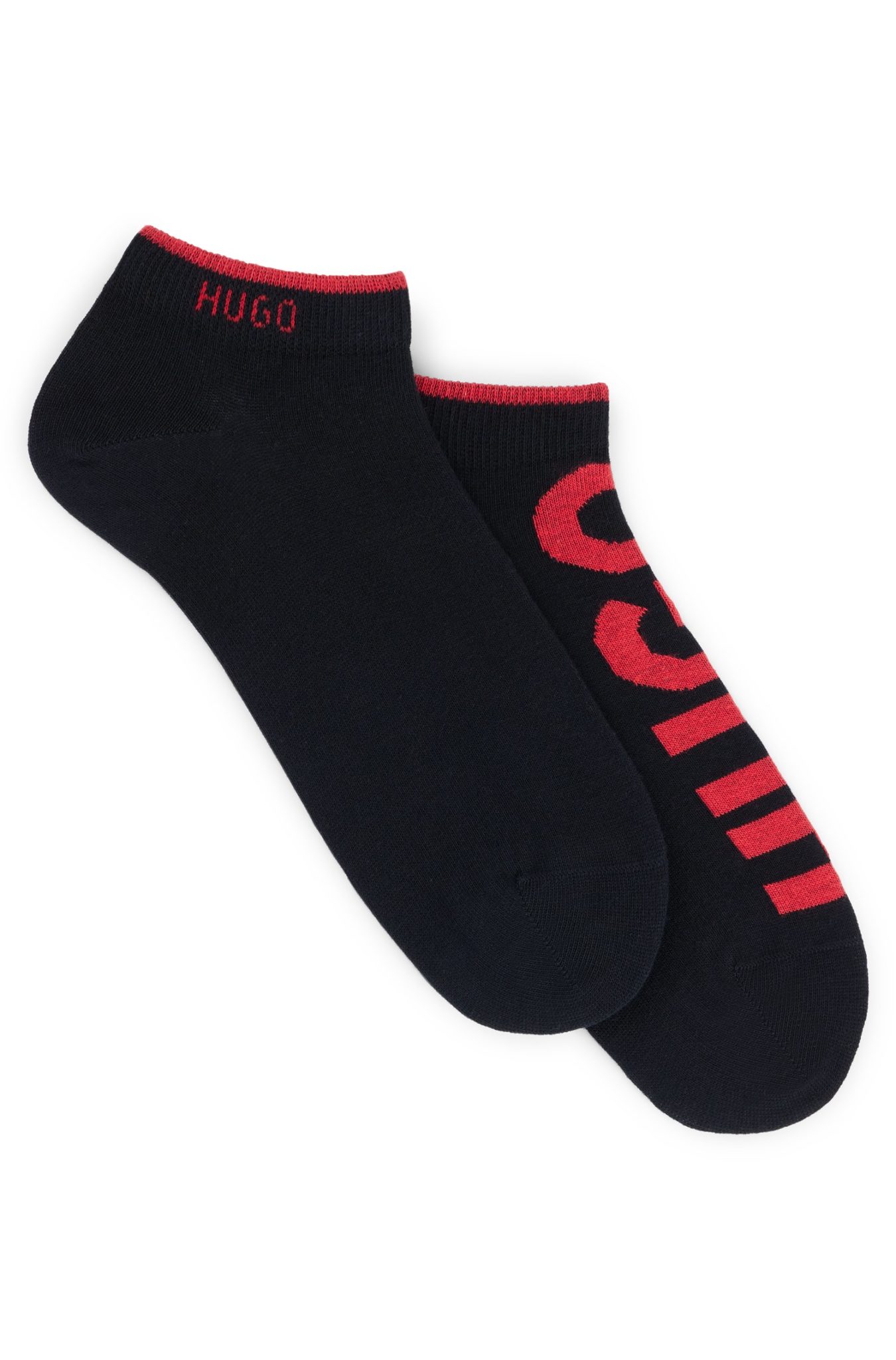 Hugo Boss Lot de deux paires de chaussettes basses en coton mélangé