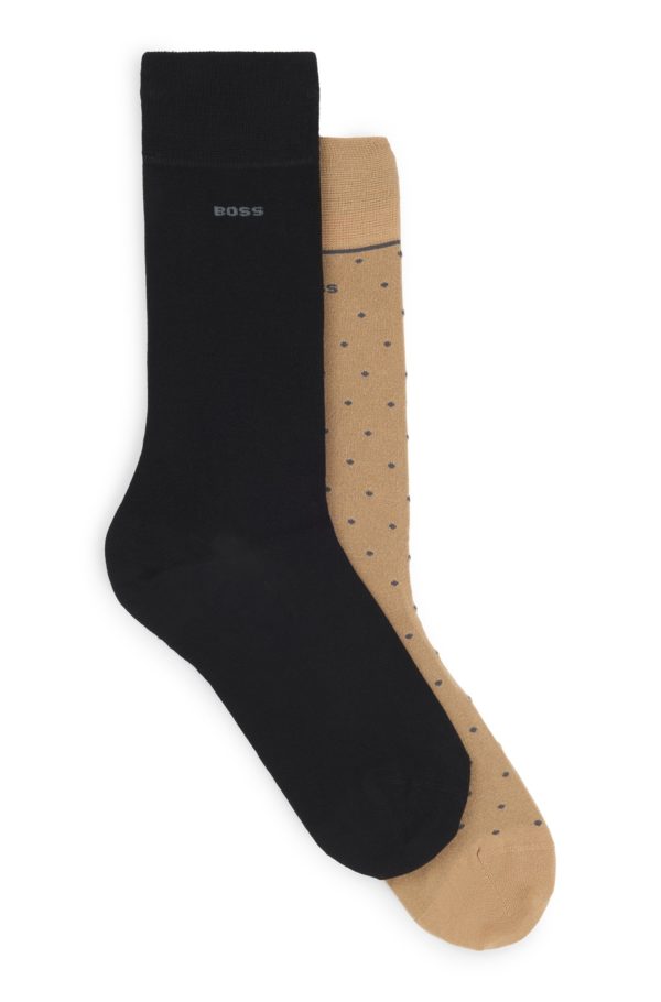 Hugo Boss Lot de deux paires de chaussettes mi-mollet à logos